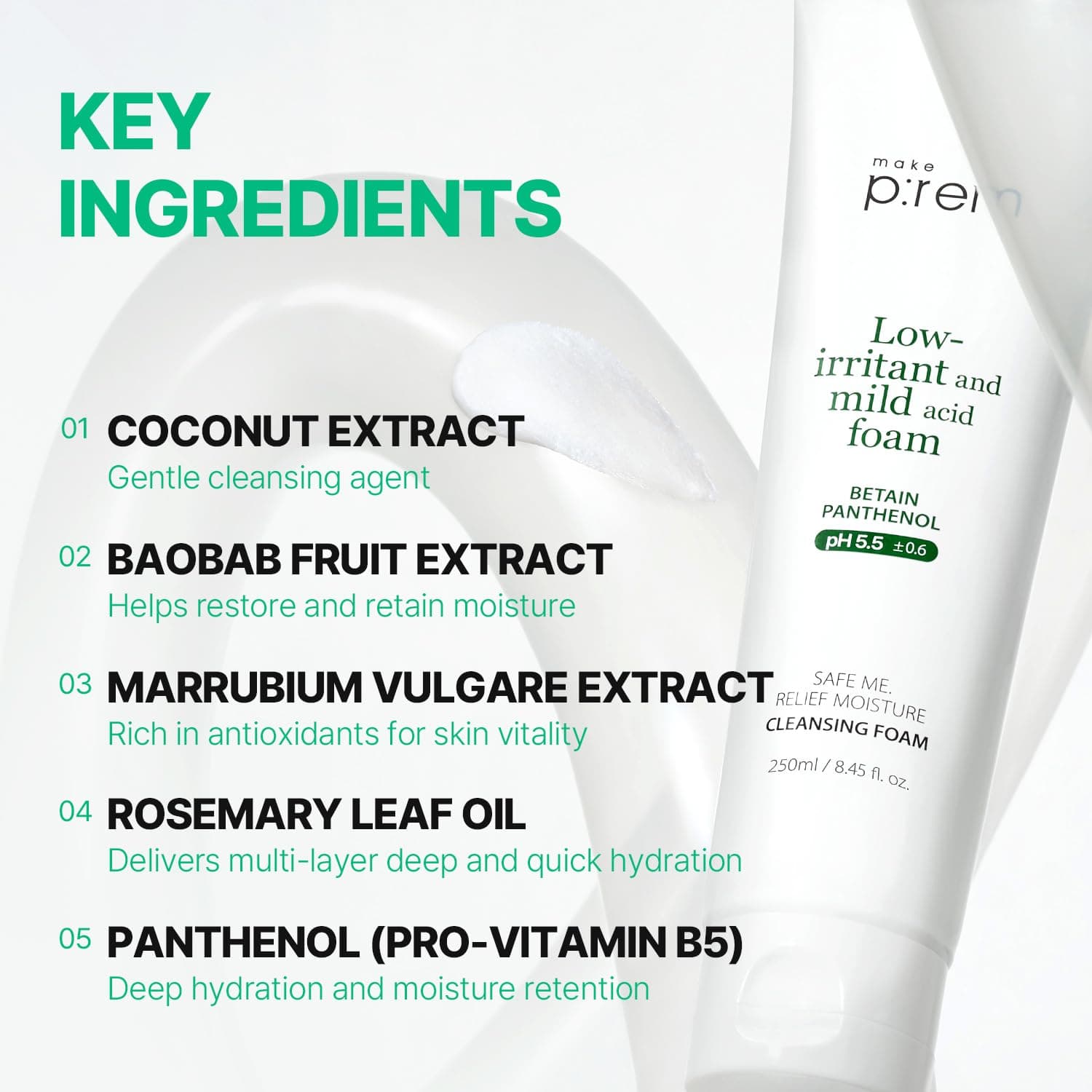 Safe Me. Relief Moisture Cleansing Foam 4