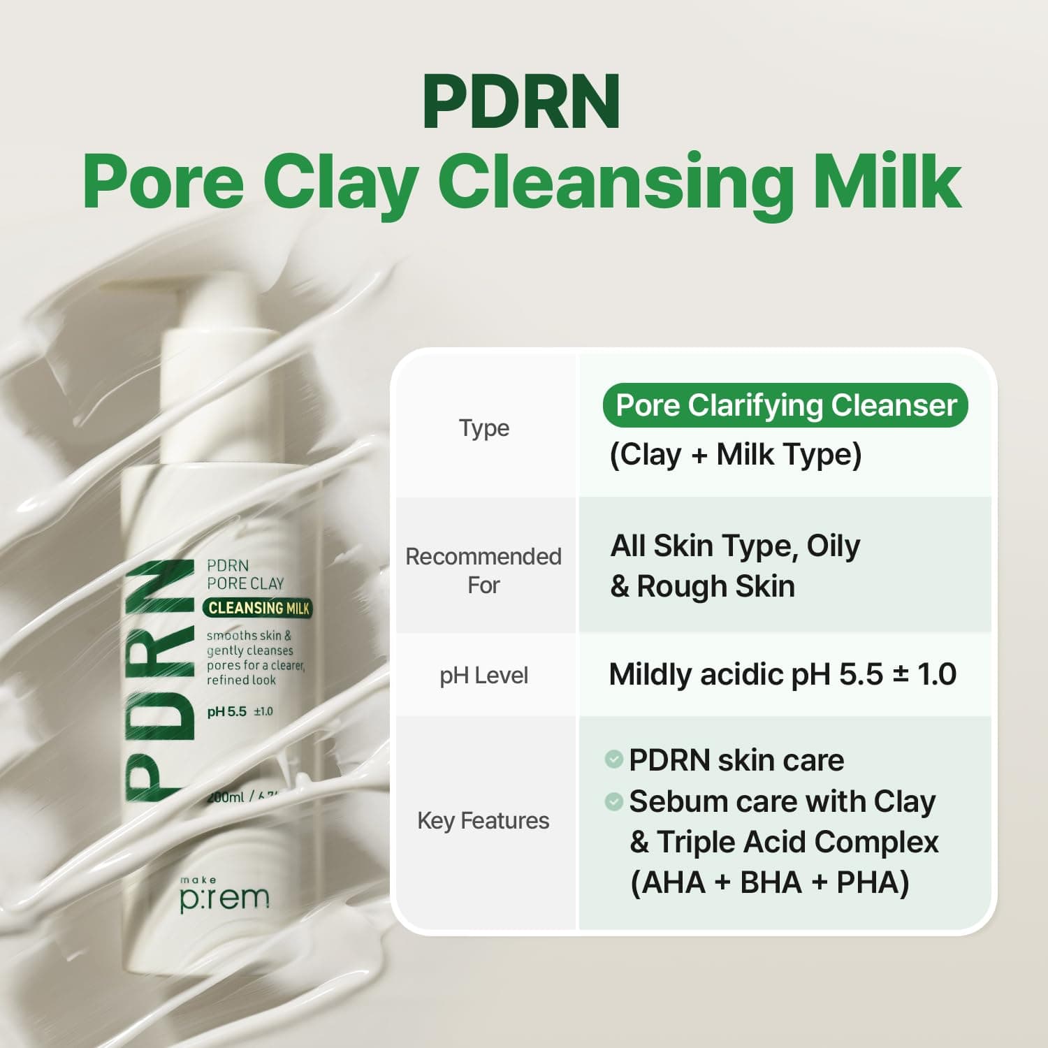 PDRN Pore Clay Cleansing Milk 2