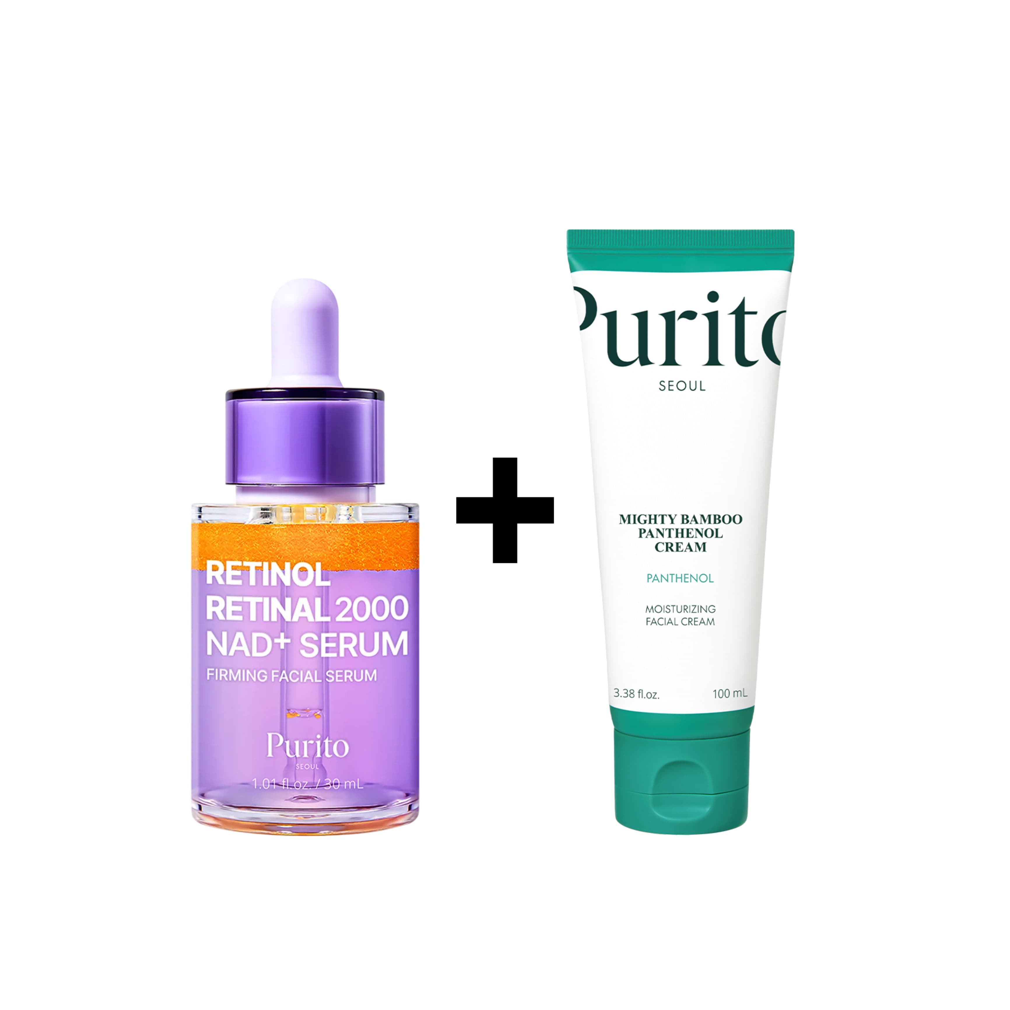 Retinol Retinal 2000 NAD+ Serum + Mighty Bamboo Panthenol Cream 1
