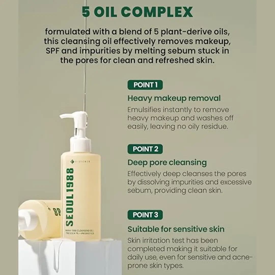 SEOUL 1988 Cleansing Oil : Pine Cica 1% + Probiotics 4