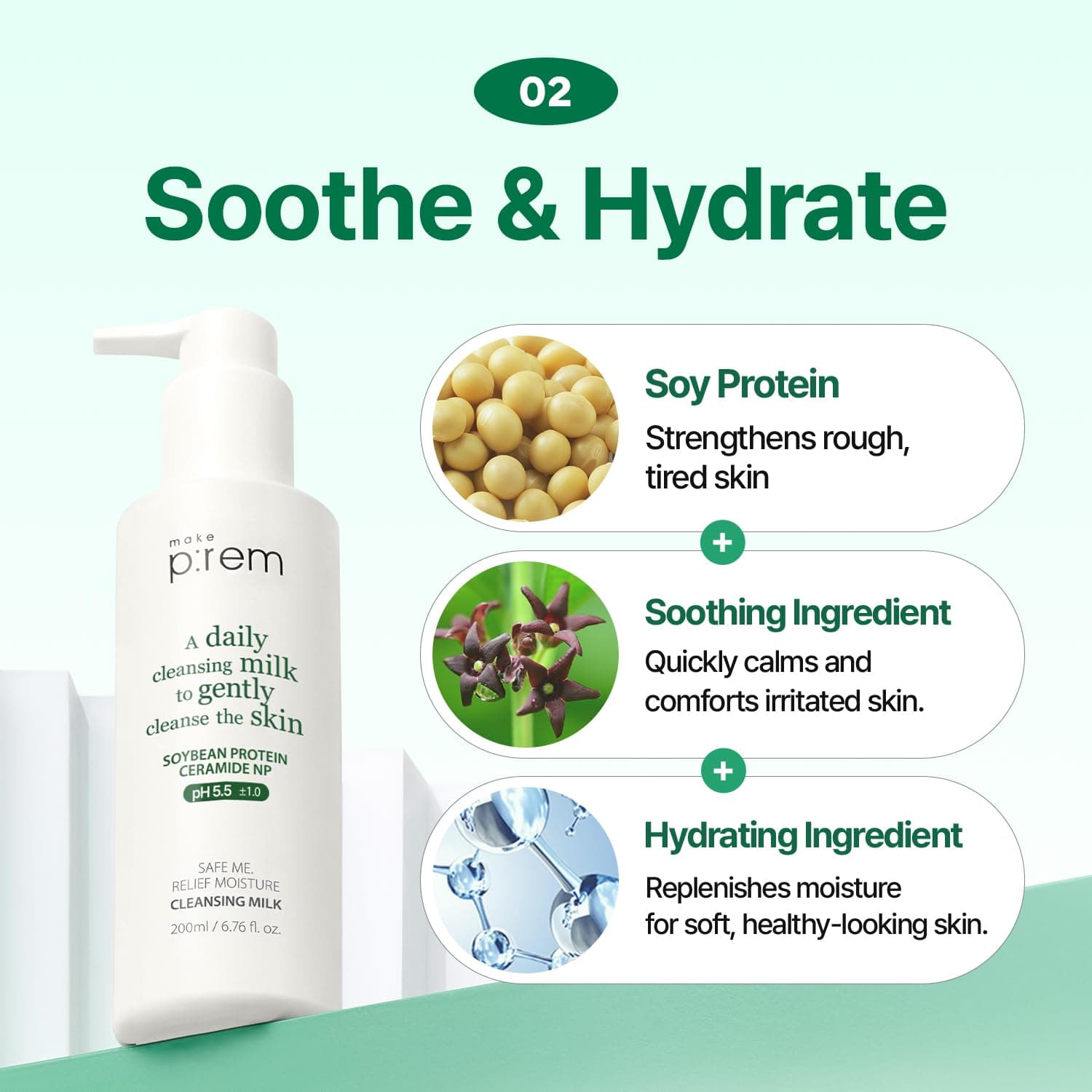 Safe Me. Relief Moisture Cleansing Milk 5