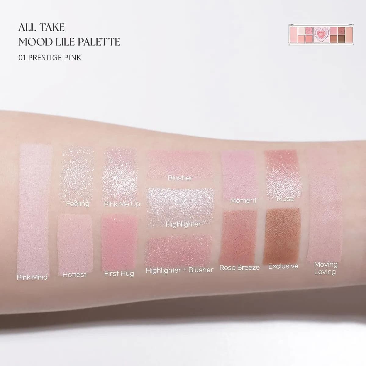 All Take Mood Like Palette Peritage #01 Prestige Pink 4